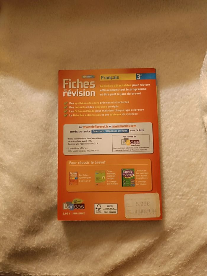 Livre Fiches de révision Français 3ème _ Bordas - photo numéro 3