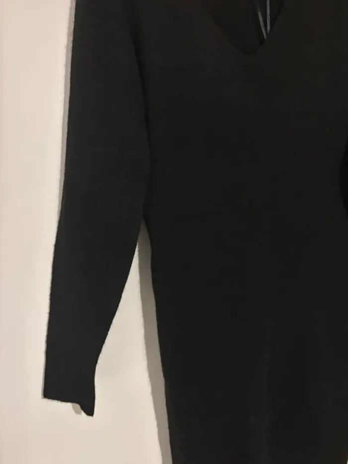 Pull robe La City col V noire taille 36 -S neuve - photo numéro 2