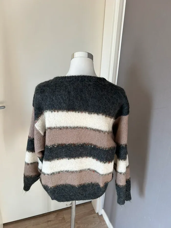 Pull en mohair multicolore femme, taille 40 - photo numéro 5