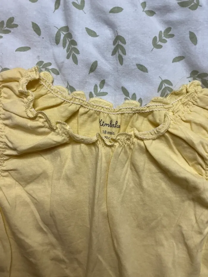 teeshirt manches courtes jaune kimbaloo 18 mois - photo numéro 4