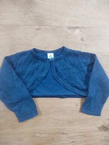 Gilet boléro pailleté bleu