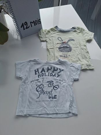 Lot 2 tee-shirts 12 mois Devil Child