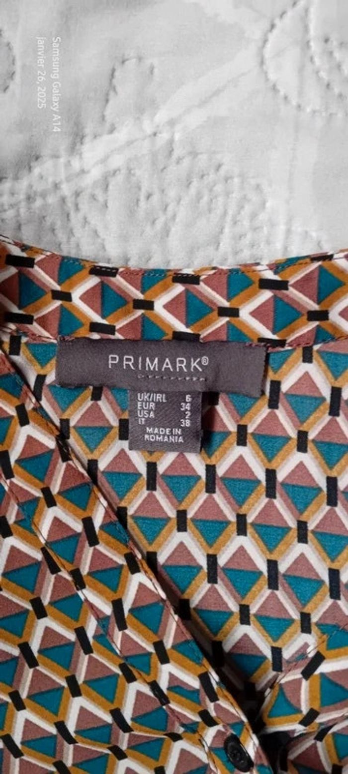 Tunique fluide motif losanges arlequin coloré marron femme xs primark - photo numéro 13