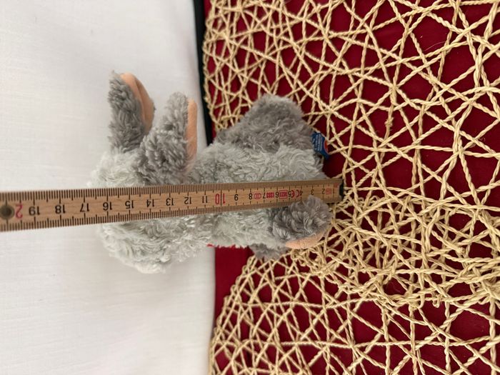 Doudou peluche lapin gris blanc TRUDI - photo numéro 3