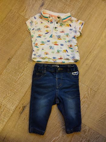 Ensemble jean et polo 6 mois dpam