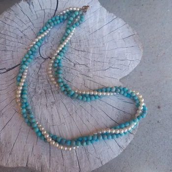 Vintage collier torsadé perles