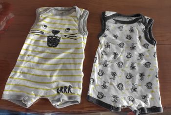 Lot de 2 Bodies été sans manches 3 mois