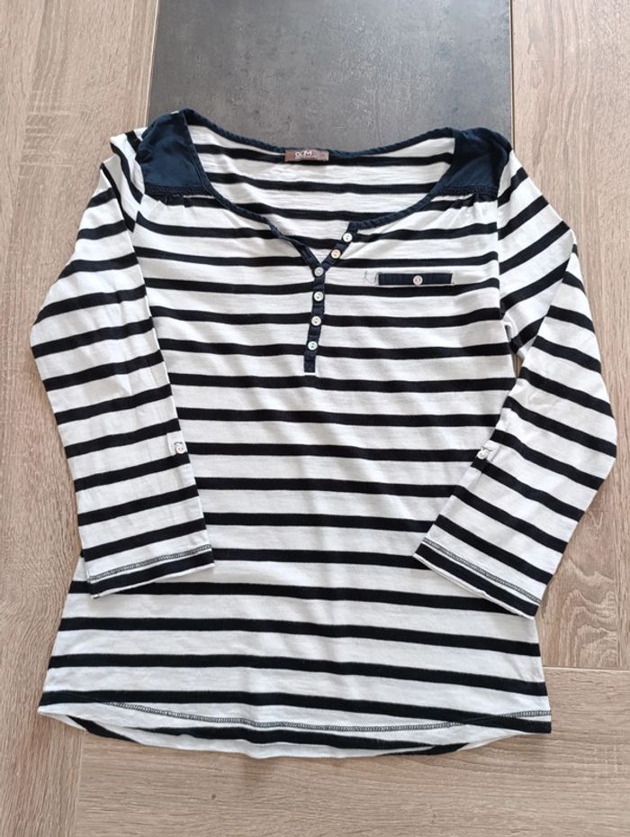 t-shirt manches 3/4 taille 38