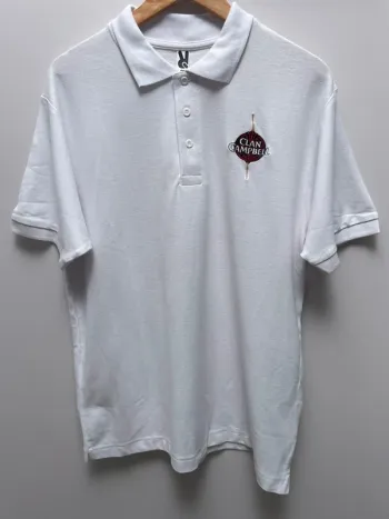 Polo white Whisky Clan Campbell Mens Size Large