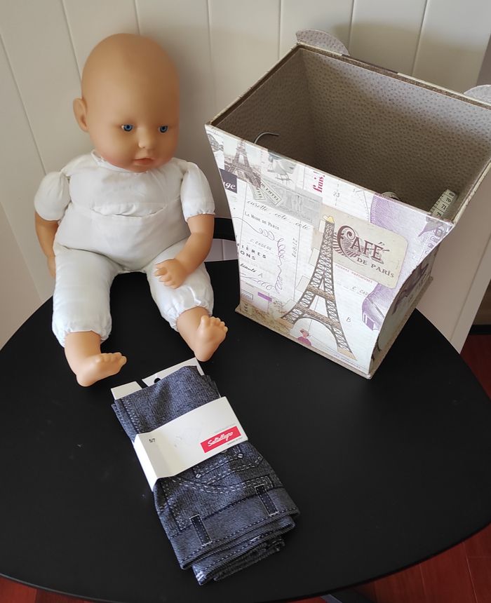 Pantacollant fille 5 ans esprit jean – gris NEUF avec emballage