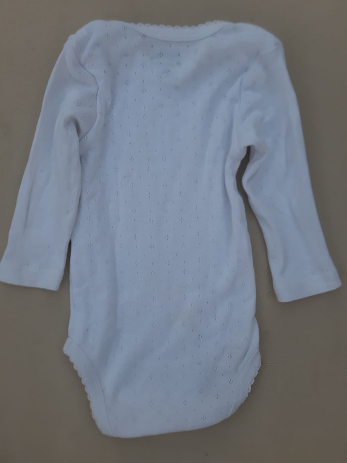 body manches longues blanc coton bio fille - Kiabi - 3 mois - photo numéro 4