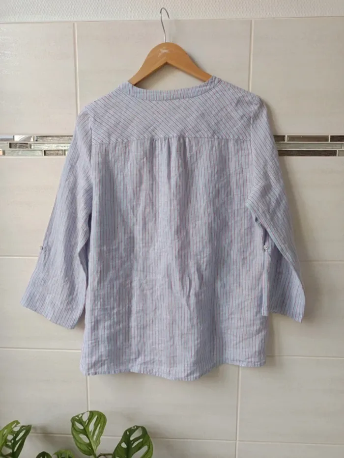 Chemise blouse Antonelle t.36 100% lin - photo numéro 2