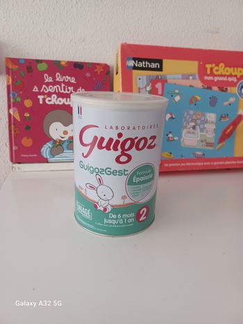 Boite de lait guigozgest 2ème  âge neuf.