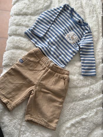 Ensemble bébé marinière + short 6mois