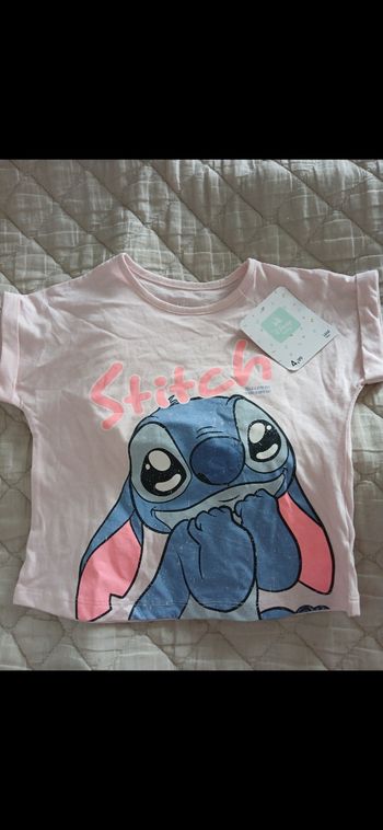 Tee shirt manches courtes fille stitch disney 36 mois 