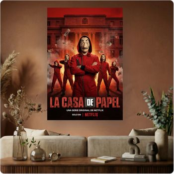 Affiche série culte “La Casa de Papel” poster cinéma braquage Netflix déco murale A3 Sans cadre