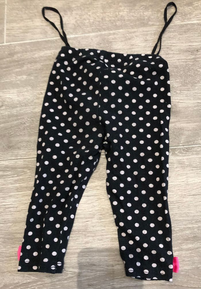 Legging noir à pois blancs 12 mois - photo numéro 2