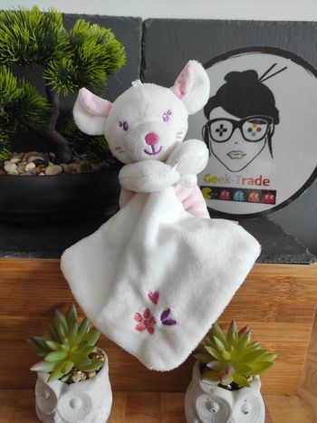Doudou Knuffel Comforter Souris Mouchoir Rose Fleur Sucre D'orge #geektradedoudo