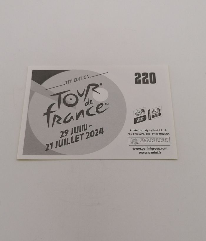 Panini sticker Tour de France 2024 n° 220. - photo numéro 3