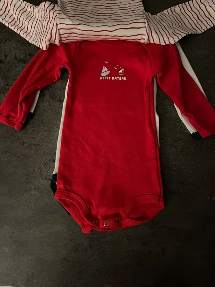 Lot de 3 bodies petit bateau (6 mois) - photo numéro 2