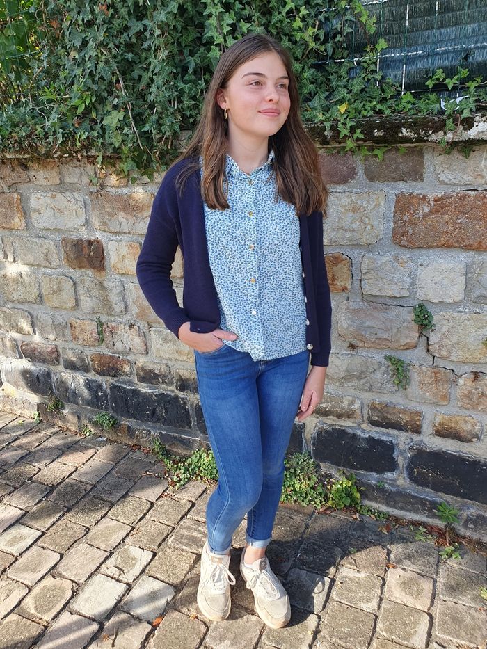 Chemise fleurie Lille bleu Taille 14 ans - photo numéro 5