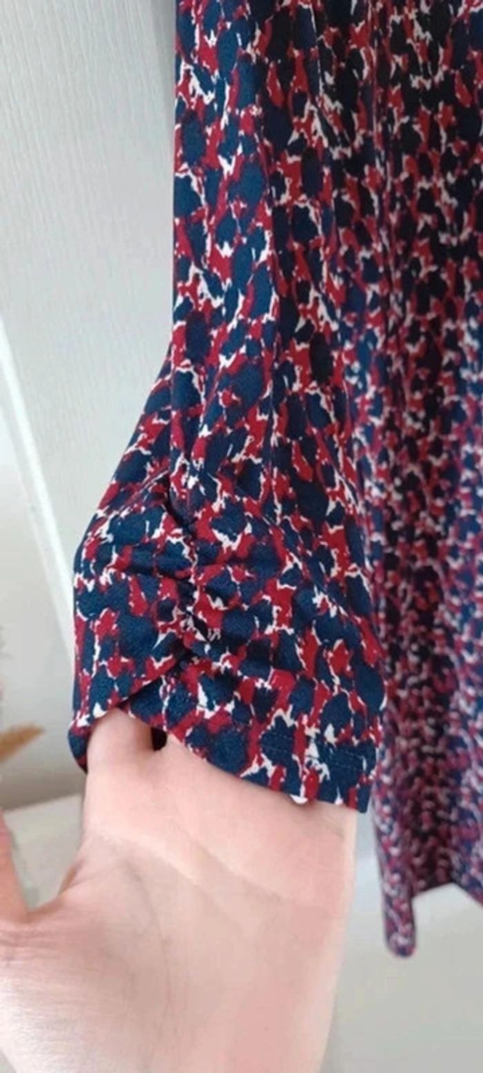 Robe femme nuances bleu marine et bordeaux - photo numéro 5