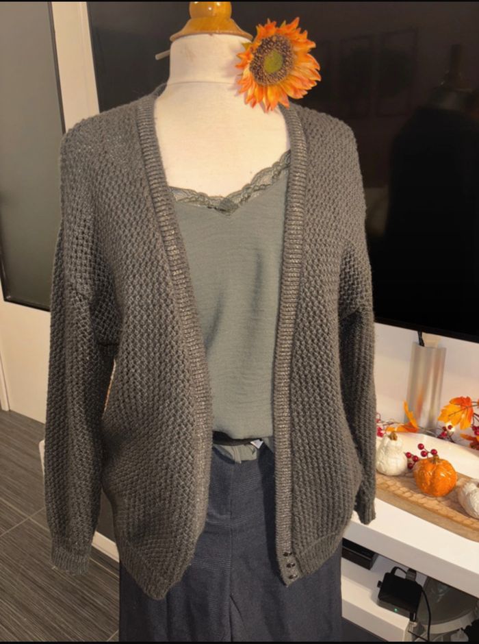 Cardigan Elora kaki - photo numéro 2