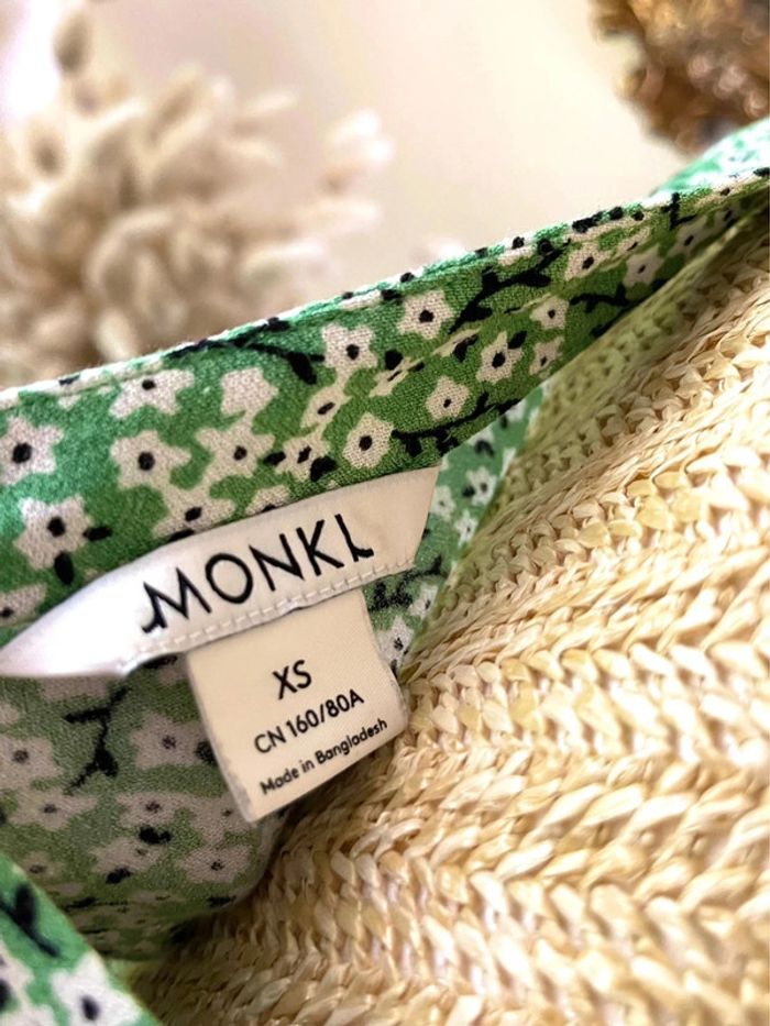 Robe Fleurie Verte - Monki - Taille XS - photo numéro 12