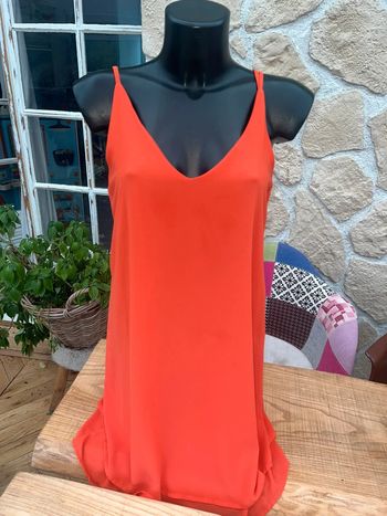 Robe orange été voilage akoz de toi taille m 38 femme