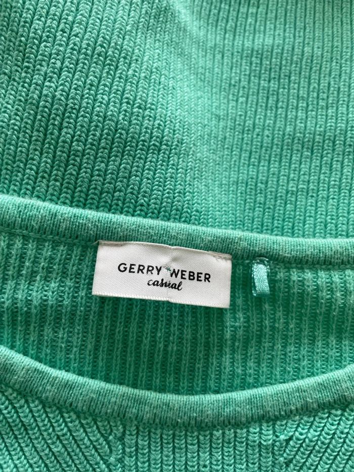 Pull à manches longues vert clair col rond 100% coton Gerry Weber taille 40 - photo numéro 5