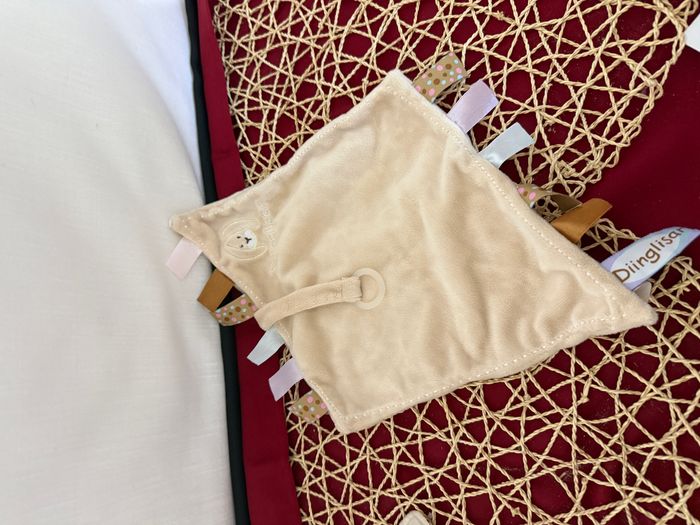 Doudou lapin Diinglisar attaché tétine - photo numéro 4