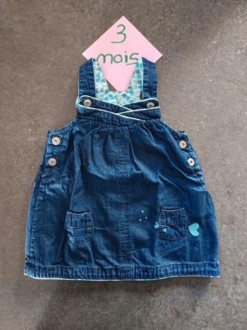 Robe bleue coeurs 3 mois