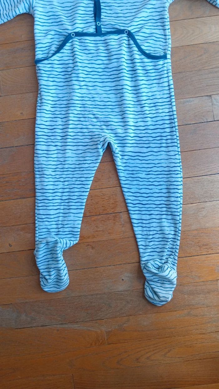 Pyjama marinière velours garçon fille Petit Bateau 24 mois - photo numéro 8