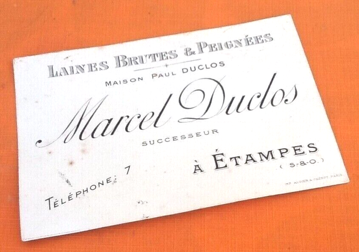 Etampes (Seine-et-Oise) Laines Brutes & Peignées Maison Paul Duclos