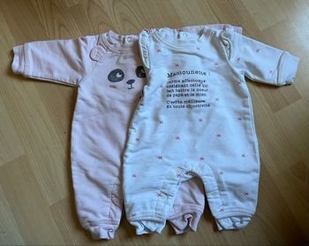 Lot de 2 grenouillères sans pieds 1M