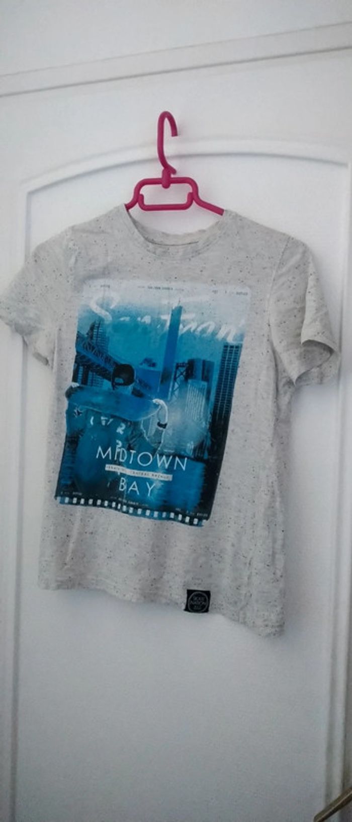 Tee-shirt thème skate board gris garçon 12 ans C&A