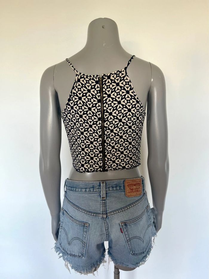 Débardeur crop top noir & blanc - photo numéro 2