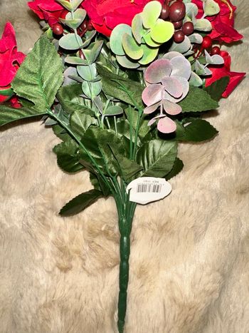 Bouquet roses et eucalyptus