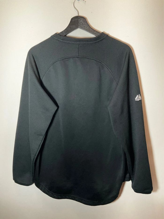 Sweat long à col rond pour homme Majestic noir taille M 186 - photo numéro 2