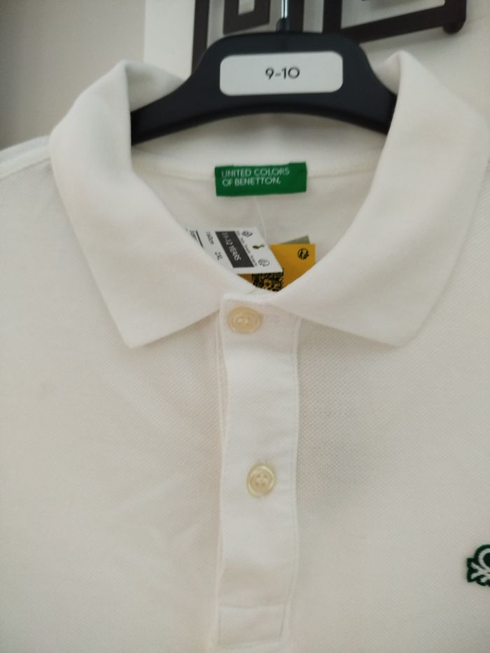 Polo manche longue garçon blanc 11-12 ans United colors of Benetton neuf - photo numéro 5