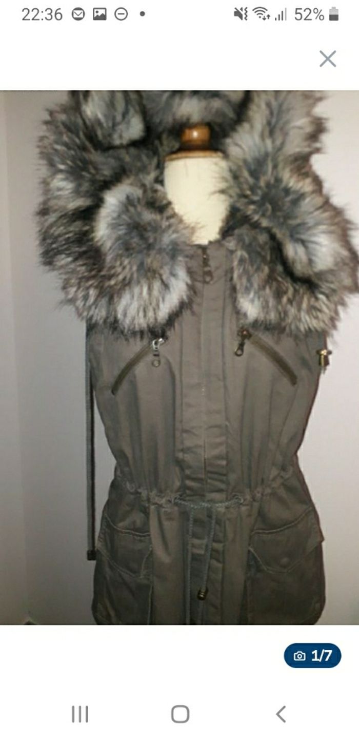 Parka femme matelassée sans manches + fourrure FC jeansT 36 38