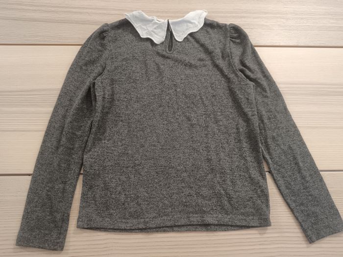 Pull gris col Claudine taille 10 ans - photo numéro 2