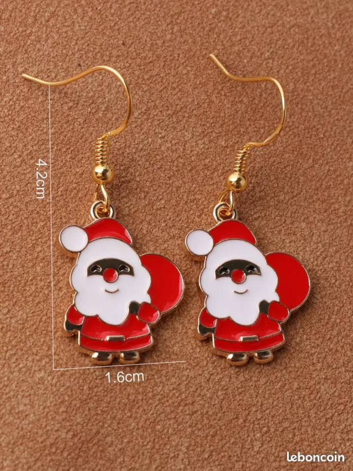 Boucles d'oreille Pere noël - neuves - photo numéro 3