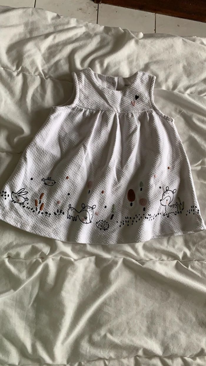 Ensemble fille du pareil au même 6 mois robe molletonnée, body manche longue et legging - photo numéro 4