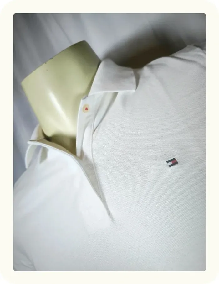 Polo blanc homme Tommy Hilfiger Taille M 38 - photo numéro 2