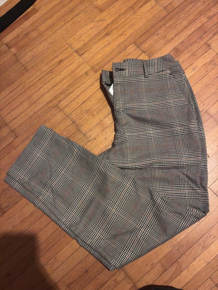 Pantalon droit à carreaux