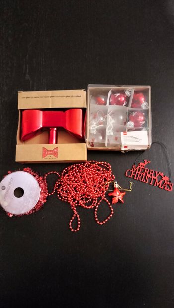 Lot de décorations pour sapin de Noël rouge