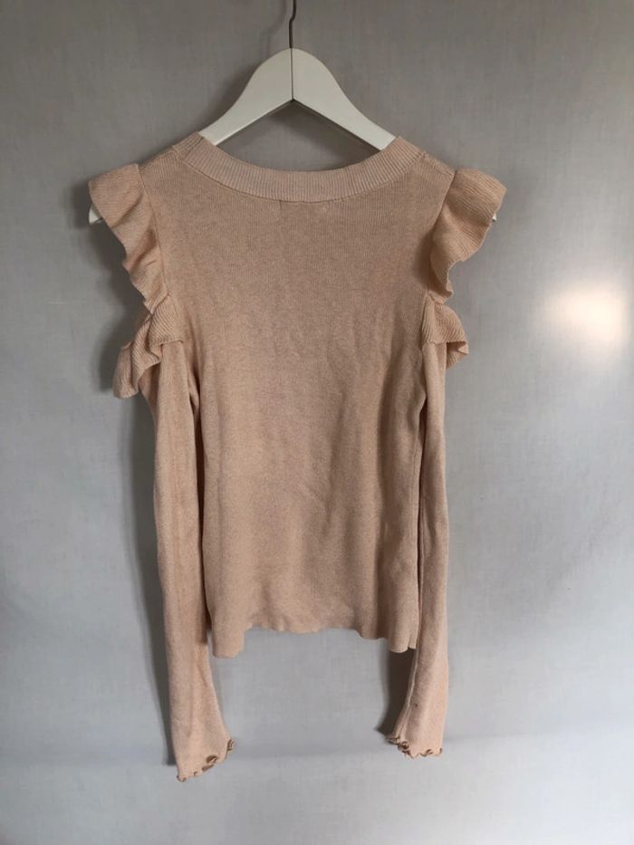 Haut rose pâle épaules dénudées volantées H&M bon état taille S / 36 38 - photo numéro 10