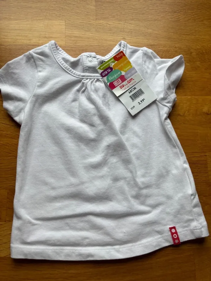 T-shirt MC dpam 6 mois fille neuf