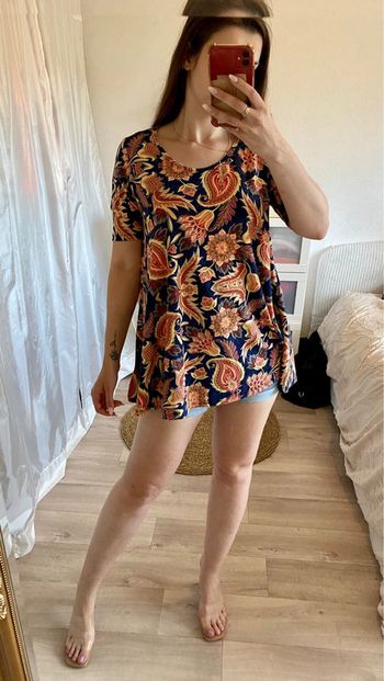 Tunique ou t-shirt long motifs cachemire